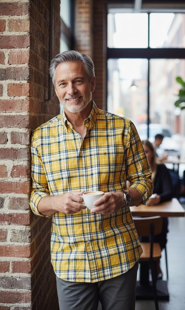 NAUTICA CAMISA CUADRIC.AMARILLO WR3613