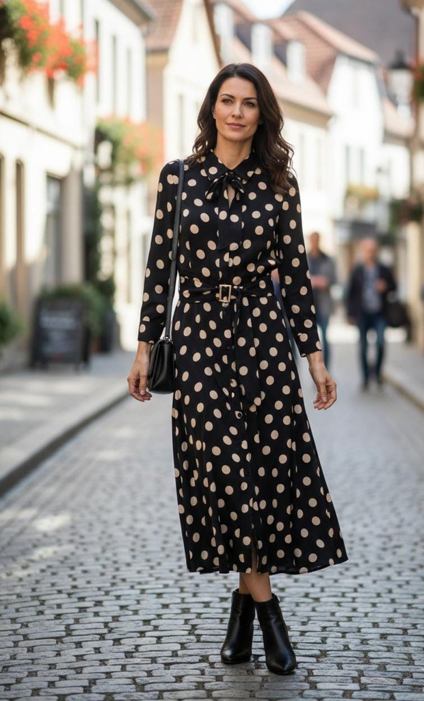 JULIA JORDAN VESTIDO NEGRO PNTS BEIGE ZZJJ41303