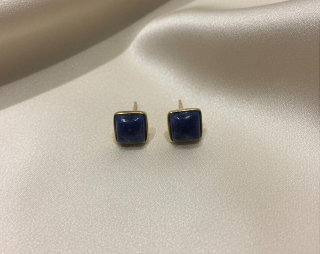 ARETES DE ENCHAPE PIEDRAS COLORES