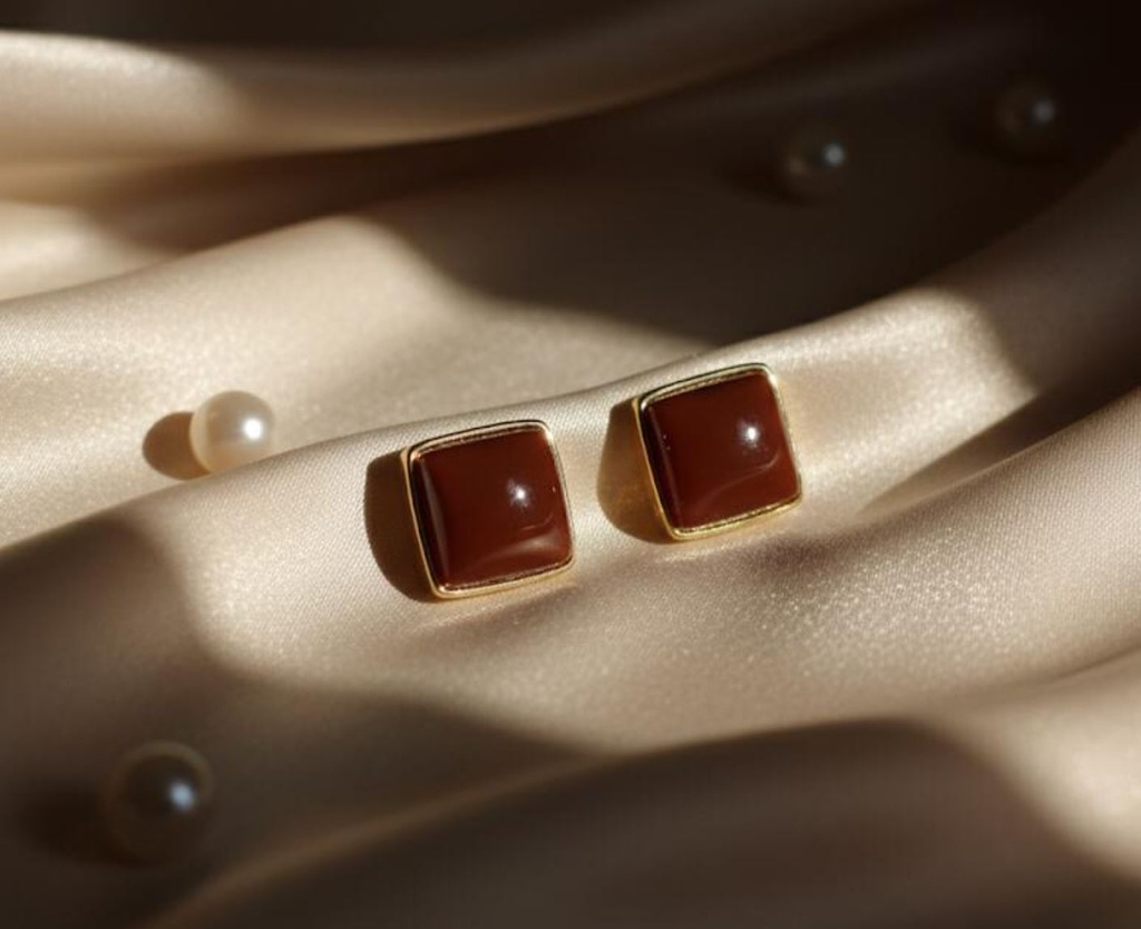 ARETES DE ENCHAPE PIEDRAS COLORES