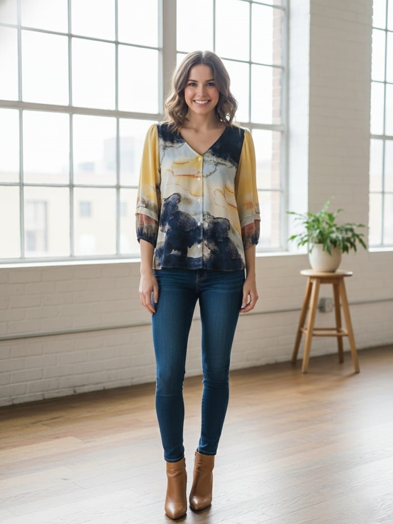 ZAC&RACHEL BLUSA MOSTAZA-NEGRO ST81GT021