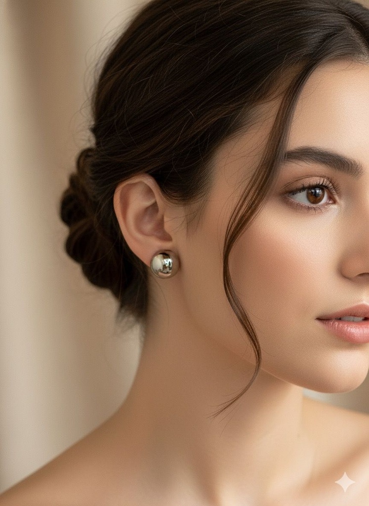 ARETES ENCHAPE PLATEADO MED.