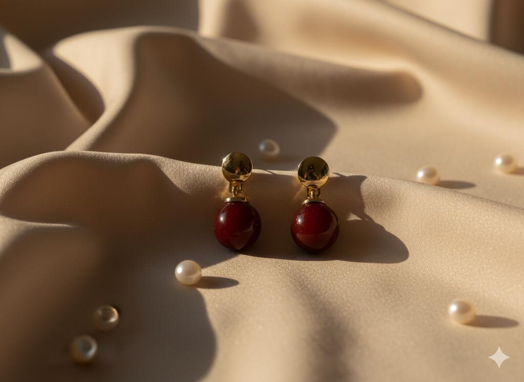 ARETES ENCHAPE PERLAS COLORES