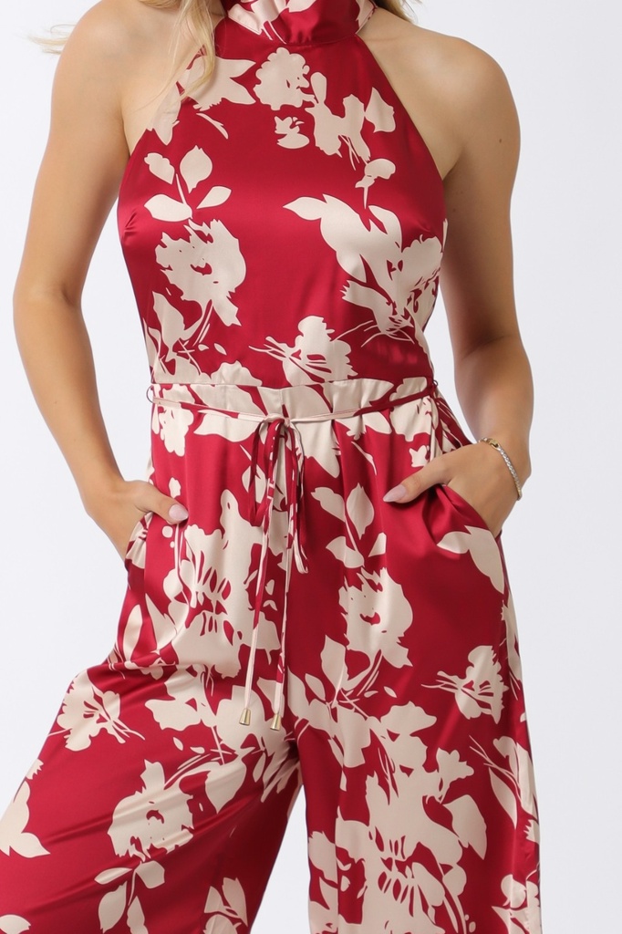 ZZ AAKAA JUMPSUIT OCRE FLRS BEIGE