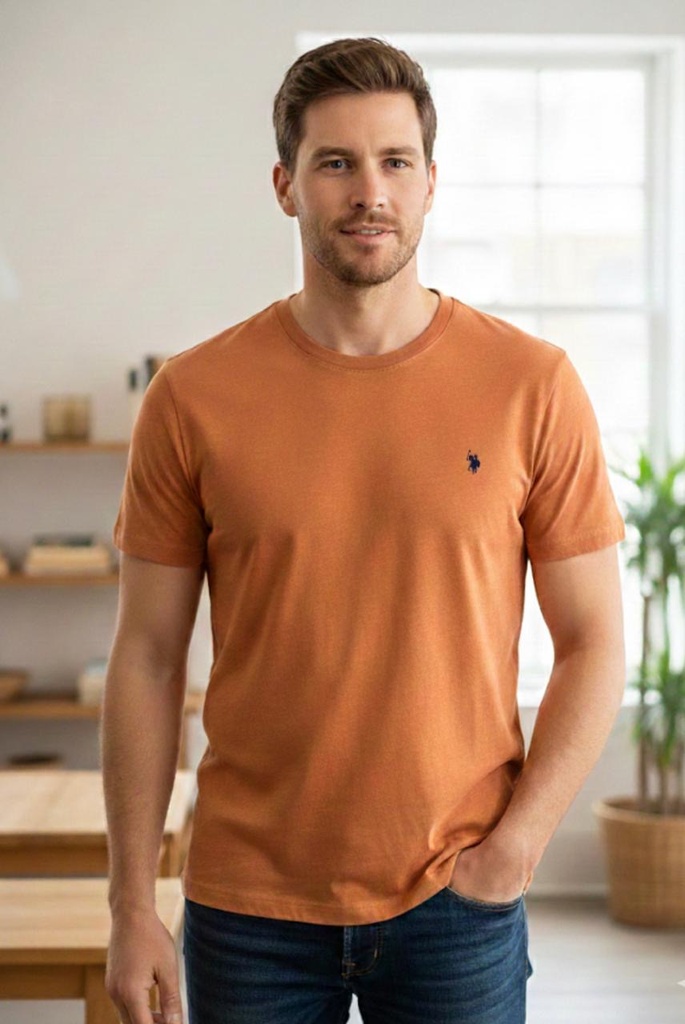 POLO CAMISETA NARANJA HOMBRE