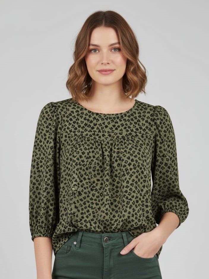 ANN TAYLOR BLUSA MUJER VERDE O. FLRS