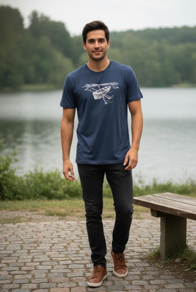 BANANA CAMISETA HOMBRE AZUL-BARCO