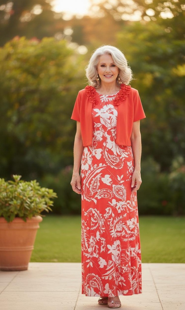 JULIAN TAYLOR CHAQUE-VESTIDO CORAL