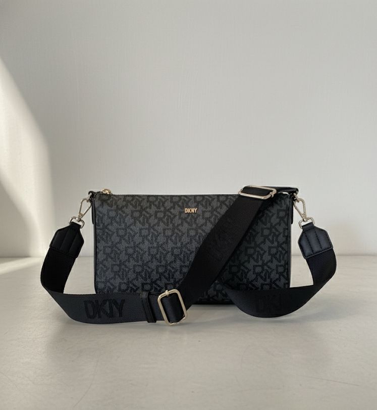 DKNY CARTERA GRIS-NEGRO MEDIANO