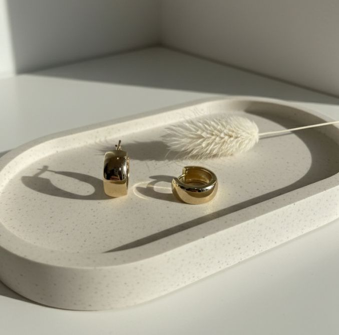 ARGOLLA ENCHAPE DORADO LISO GRUESO