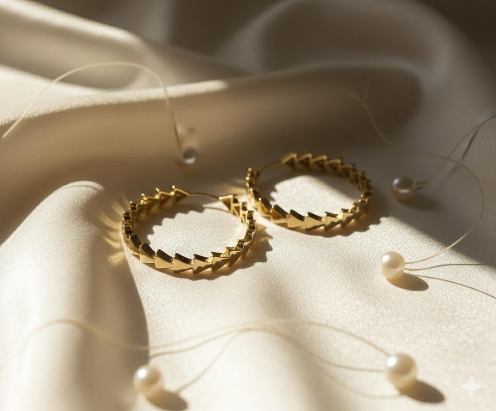 ARGOLLA ENCHAPE DORADO TRIANGULOS