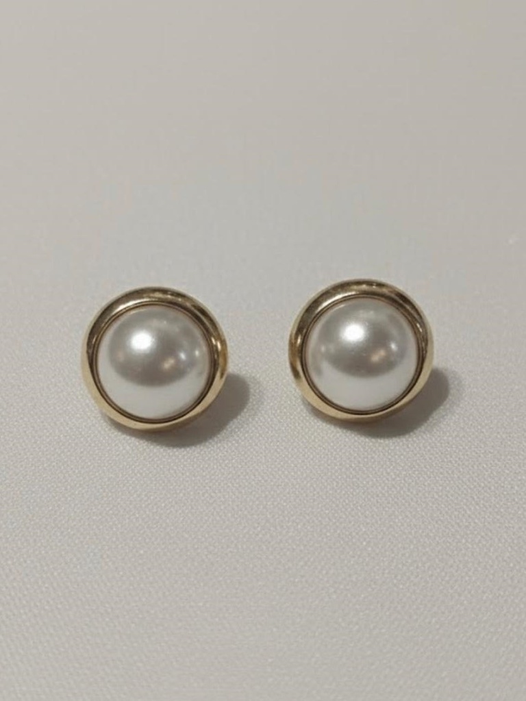 ARETES PERLA BLANCA RED. DOR T/1.5