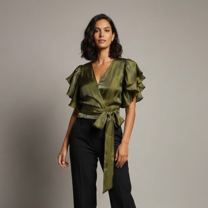 GLAM BLUSA VERDE OLIVO MUJER