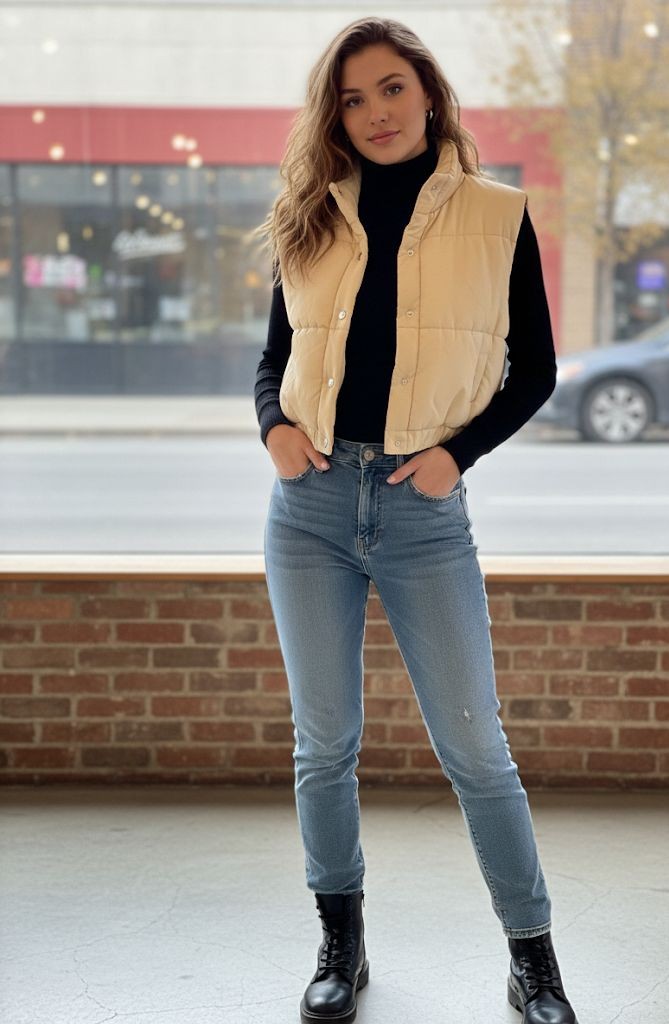 ACTIVE CHALECO BEIGE MUJER  J13319