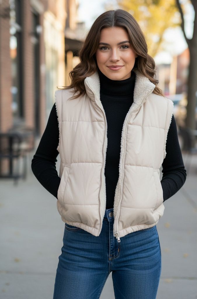 ACTIVE CHALECO TAUPE REVERSIBLE J14045T