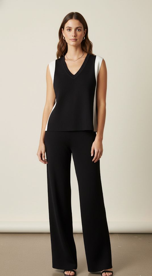 RIVIR SET PANTALON-BLUSA NEGRO-