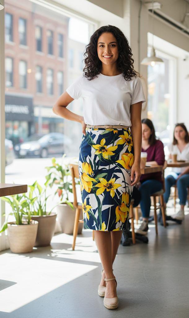 OVI FALDA MUJER FLORIADA TULIPANES