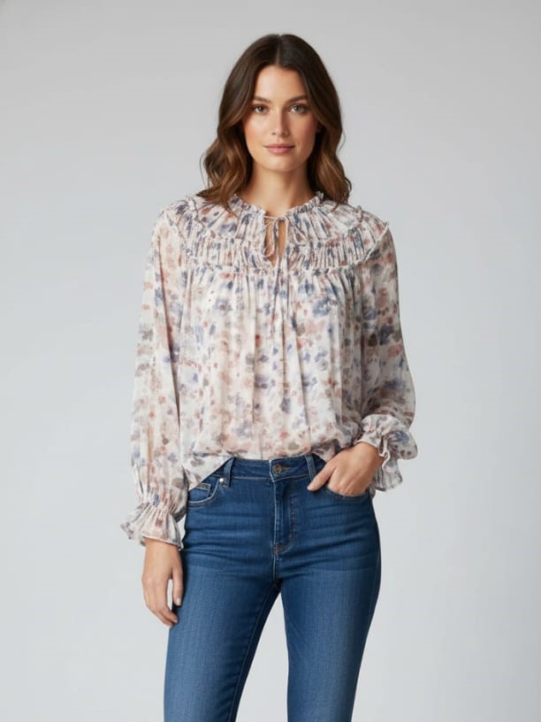 ZAC&RACHEL BLUSA CREMA FLORES CLRS