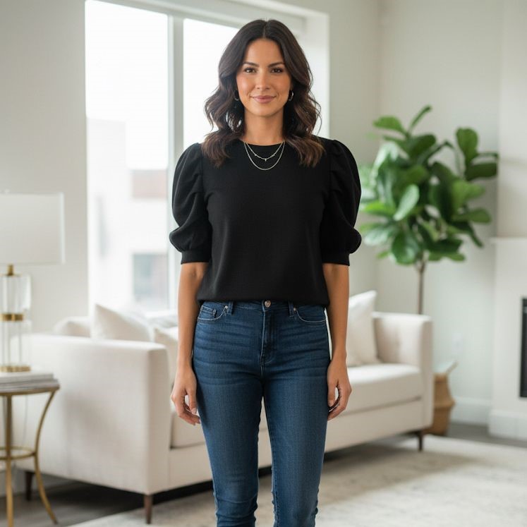 ZAC&RACHEL BLUSA-SUETER NEGRO MUJER