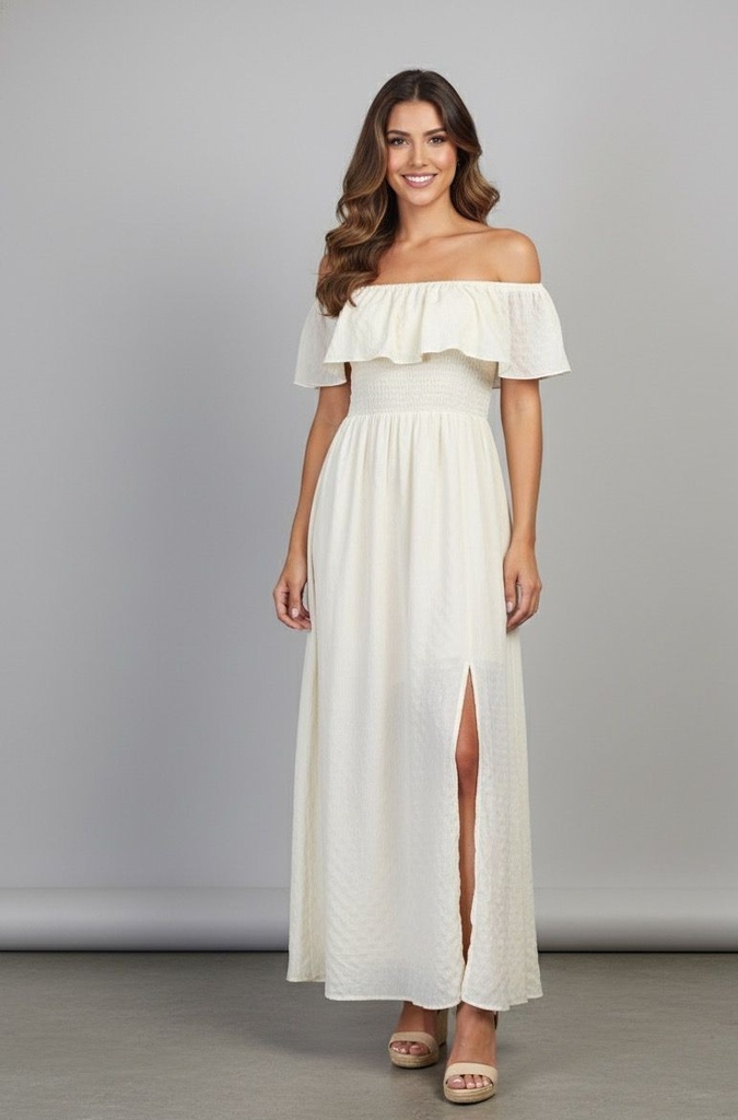 HYFVE VESTIDO CREMA MUJER HF24A150