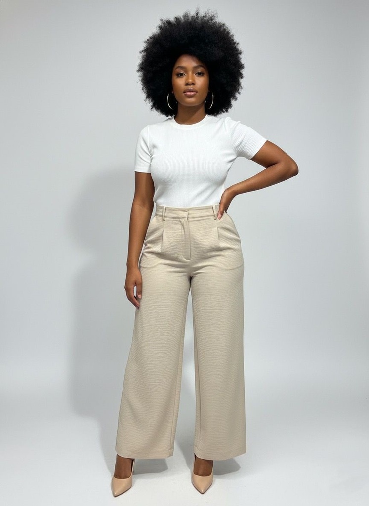 HOPE&HARLOW PANTALON BEIGE MUJER