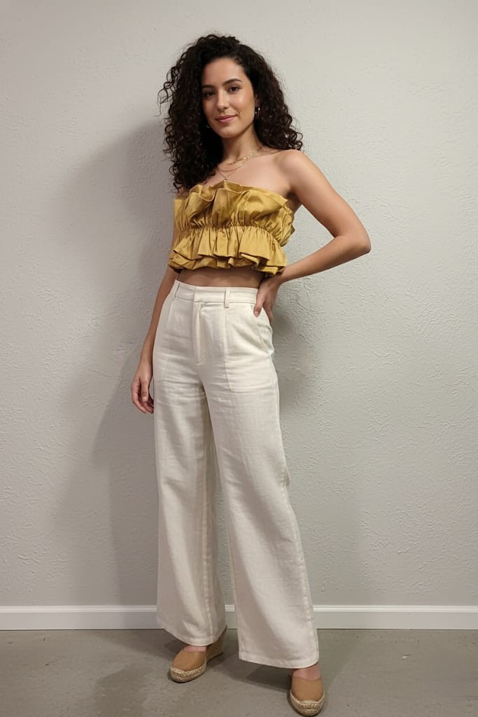 INA BLUSA CROP-TOP MOSTAZA MUJER IBK24953M