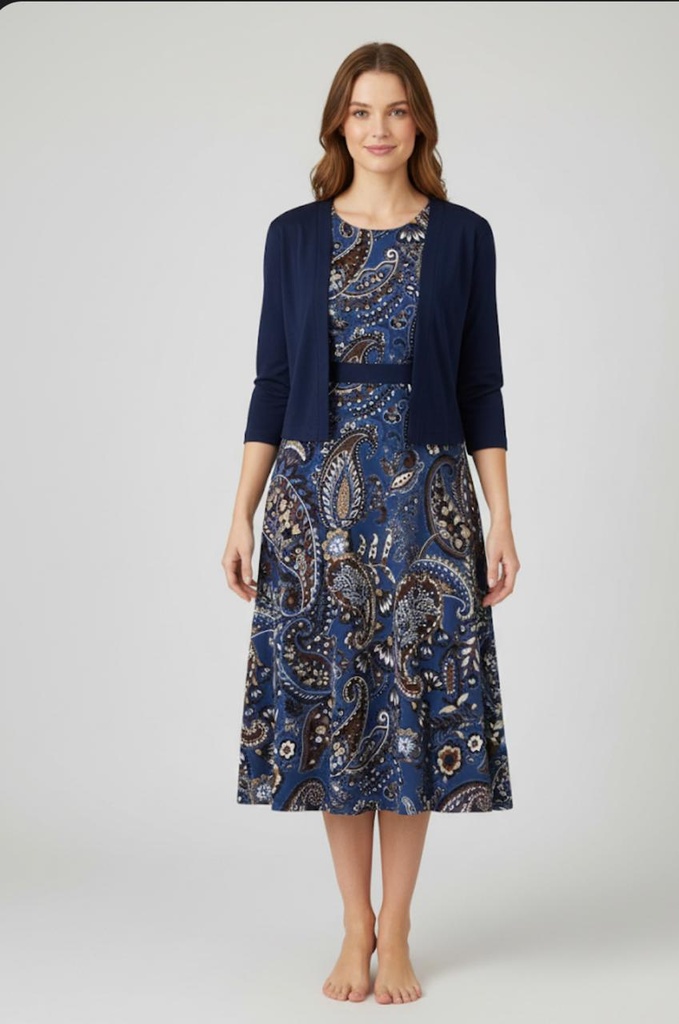 STUDIO ONE CHAQUET-VESTIDO AZUL M.FLRS 66418