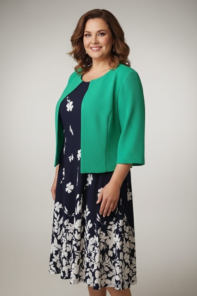 STUDIO ONE CHAQUET-VESTIDO VERDE-AZUL 66465W