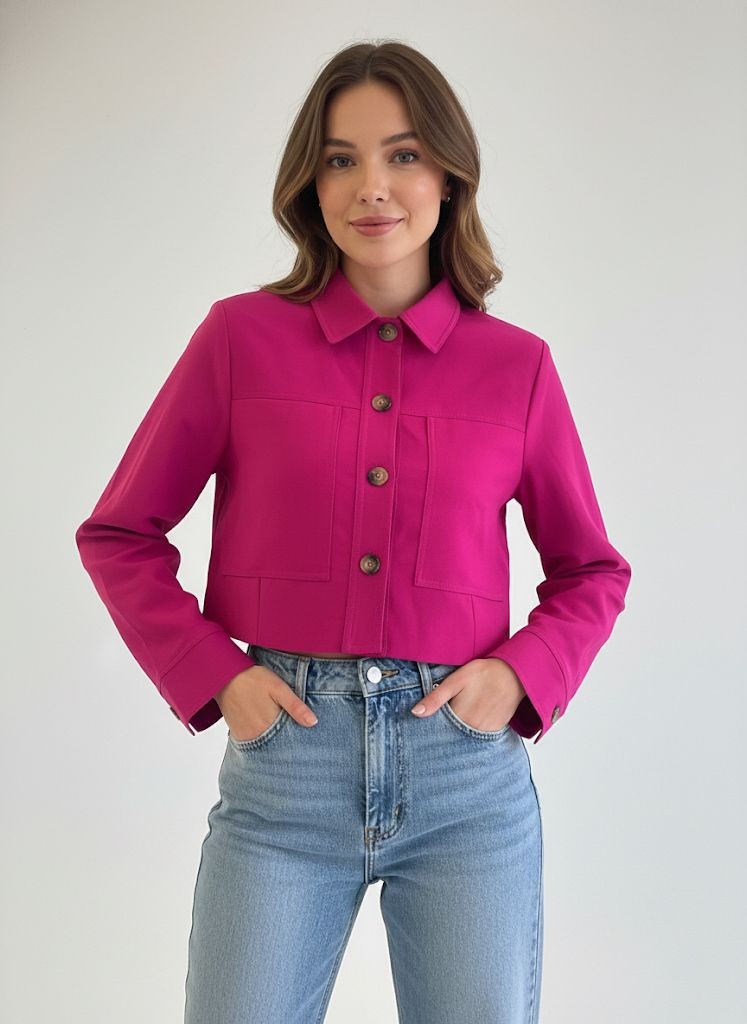 MICHEL CHAQUETA CORTA FUCSHIA MUJER 70709