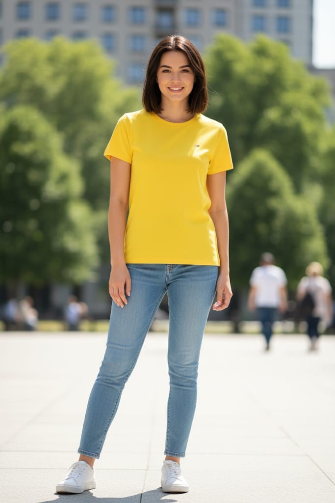 TOMMY CAMISETA AMARILLO MUJER 76J4883AM