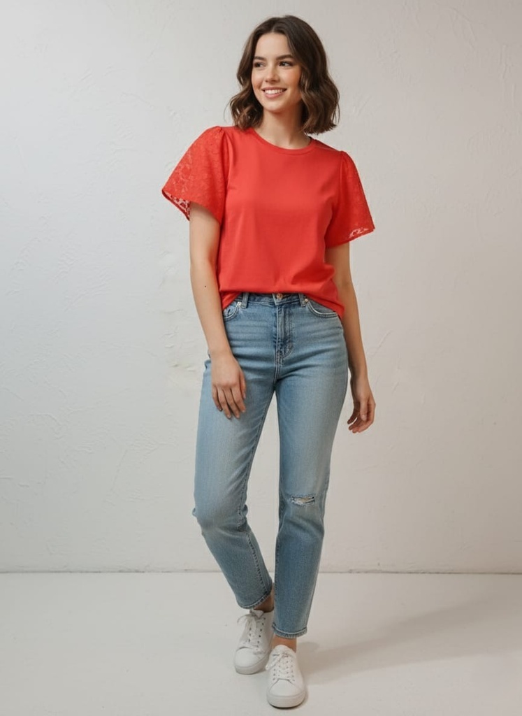 MICHEL CAMISETA NARANJA MUJER QR551QM22P