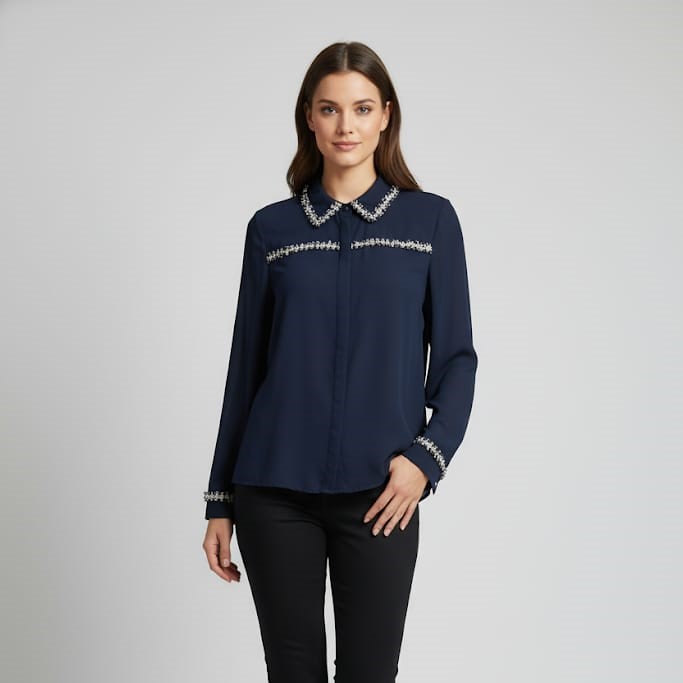 ZAC&RACHEL BLUSA AZUL M.DECORADO ST81LM55J