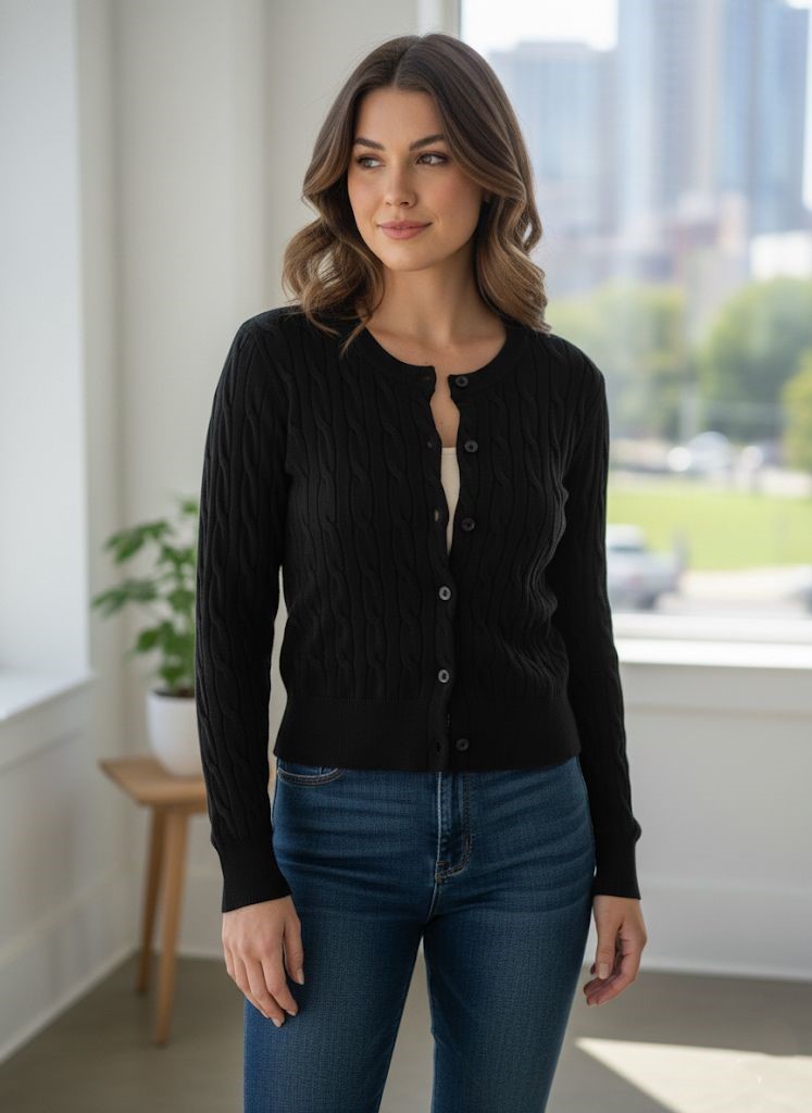 CIELO SUETER BOTONES NEGRO MUJER  SW1300B