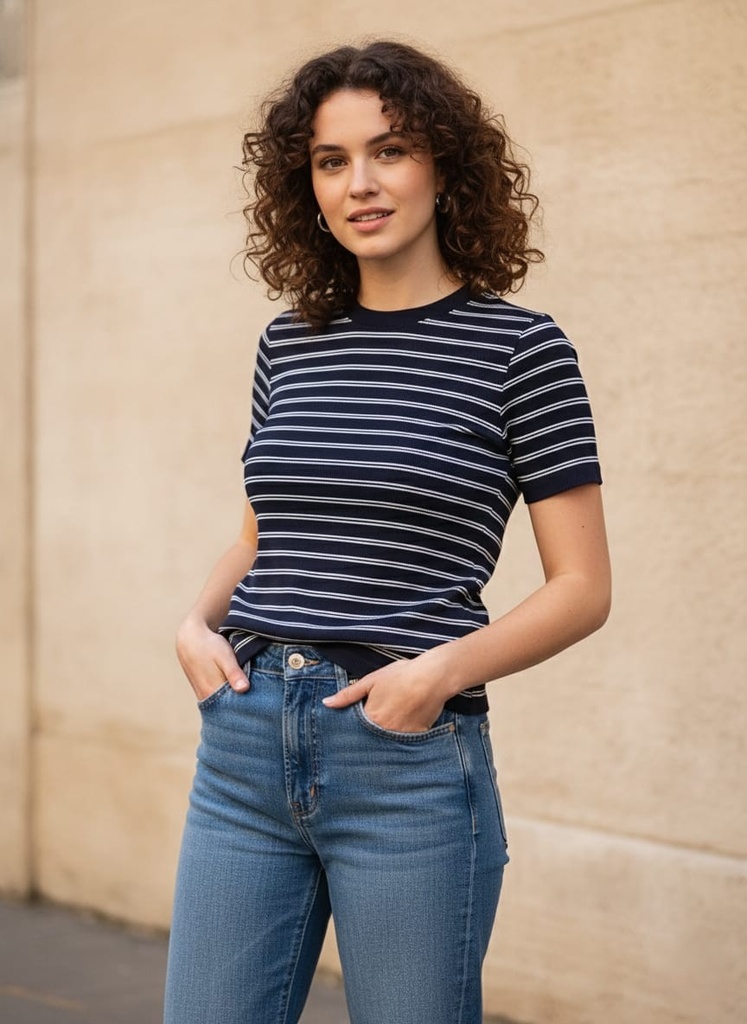 ACTIVE CAMISA RAYAS AZUL T14581A