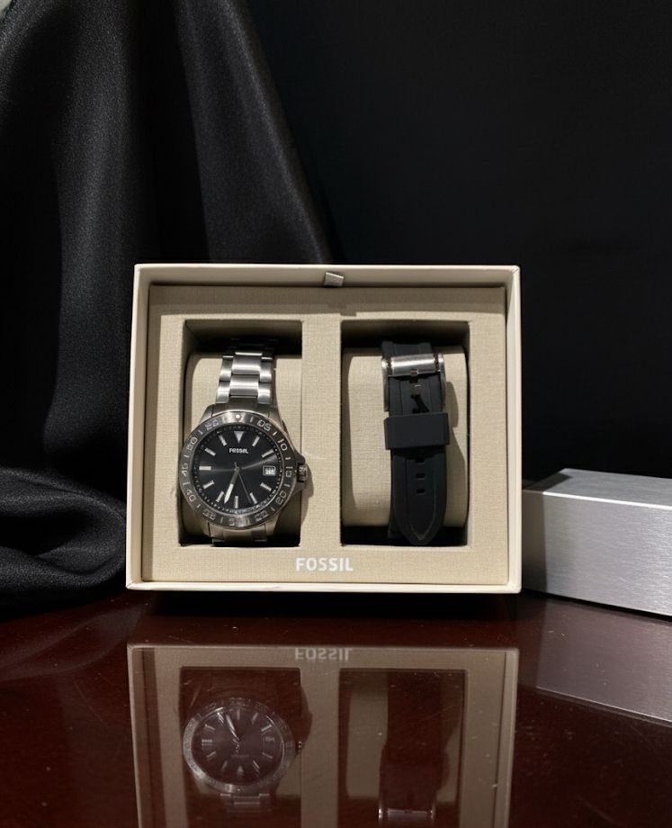FOSSIL SET RELOJ GRIS+ BRAZALETEHOMBRE