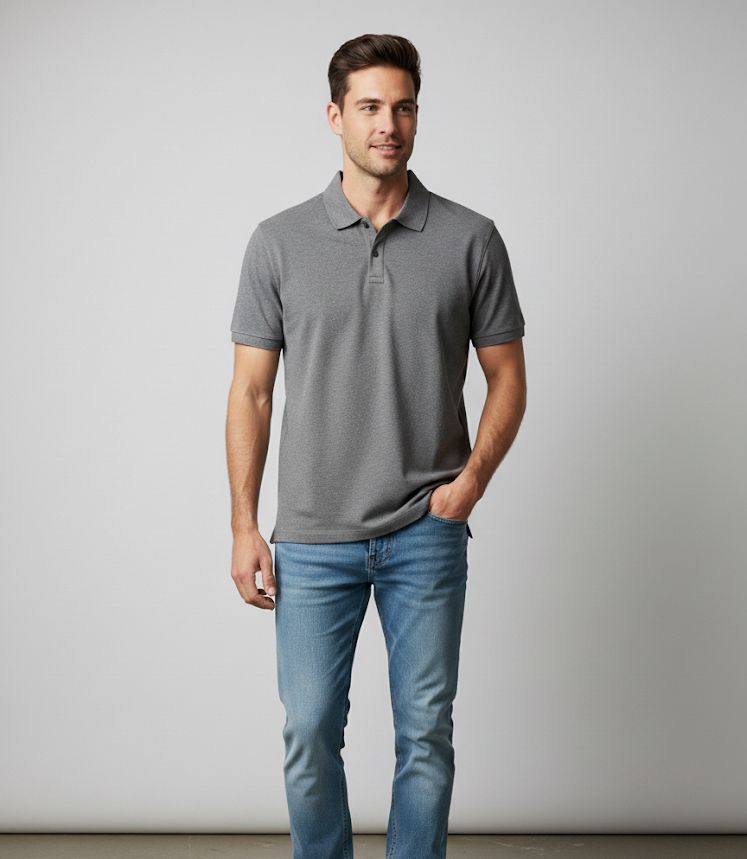 BANANA CUELLO POLO GRIS
