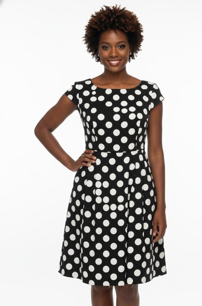 SANDRA DARREN VESTIDO M. NEGRO PNTS BLC