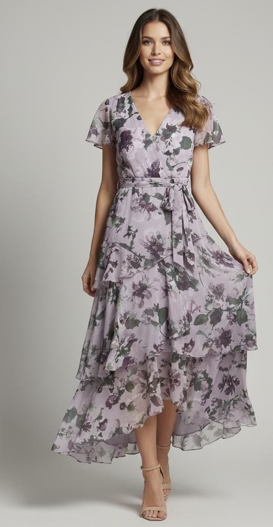 SLNY VESTIDO MORADO LILA FLRS