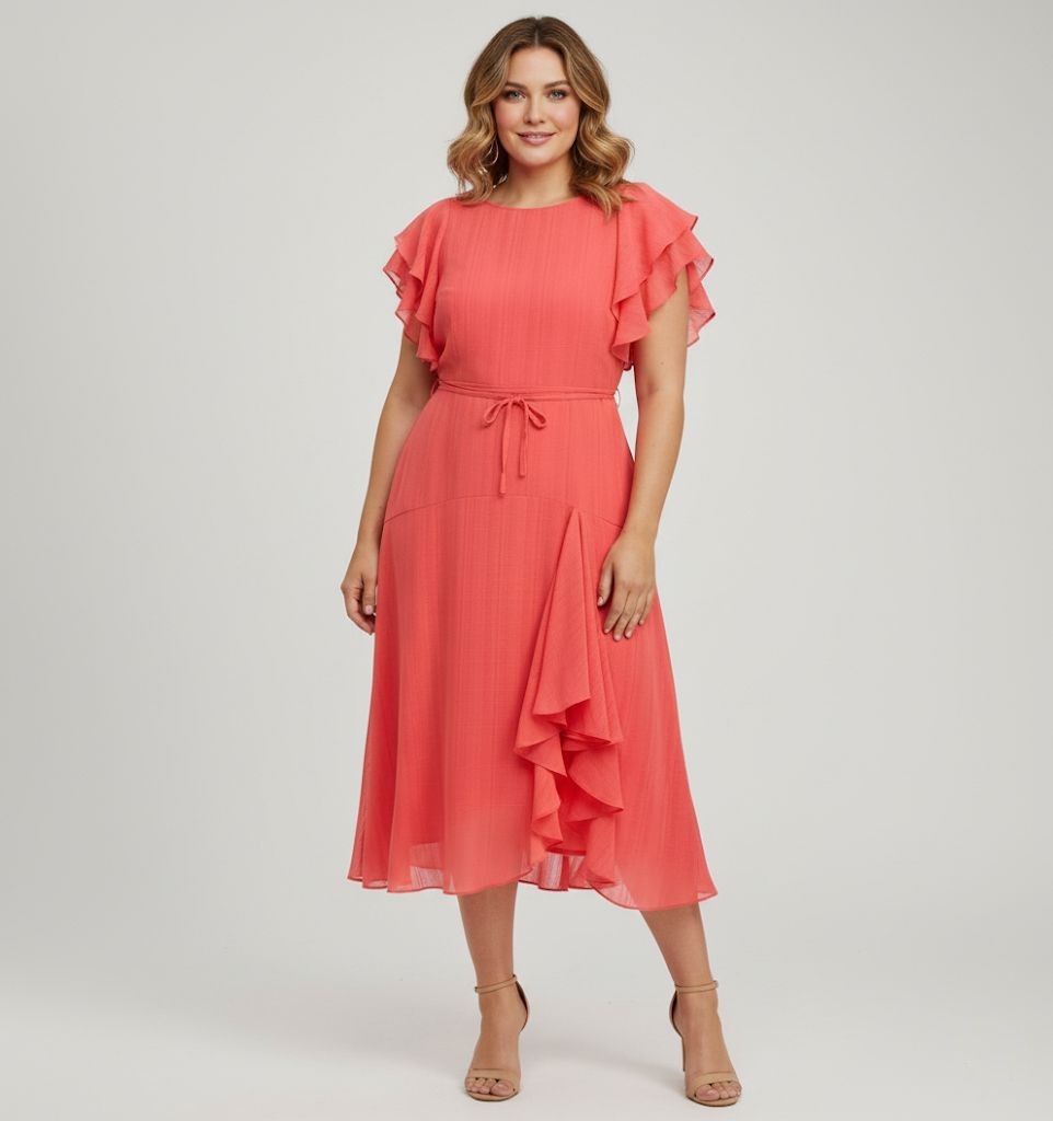 MAISON TARA VESTIDO NARANJA MUJER