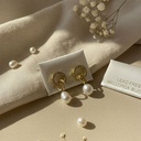 ARETES ENCHAPE REDONDO-PERLA