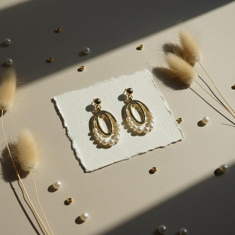 ARETES ENCHAPE OVALDO PERLAS DOBLE