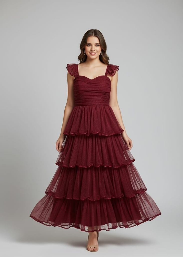 MANIJU VESTIDO OCRE LARGO MUJER