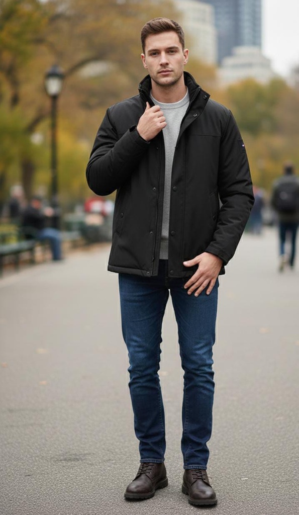 TOMMY CHUMPA NEGRO HOMBRE 78J8297N