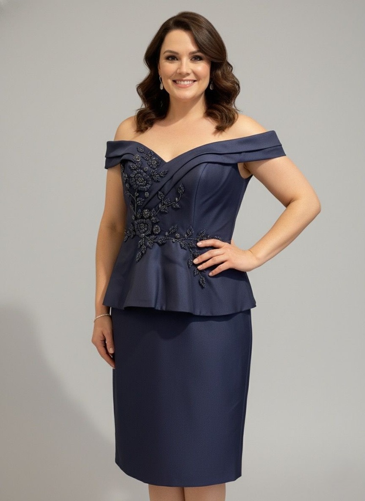 MARSONI VESTIDO AZUL M. FLR BRILLANTE MV1059