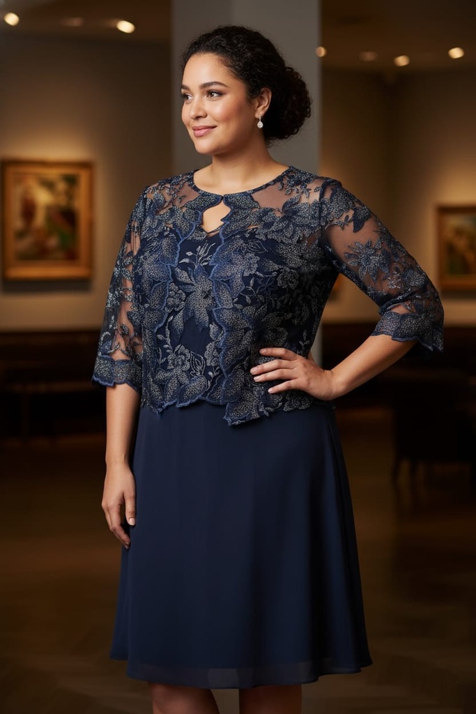 ALEX VESTIDO AZUL MARINO BRILLANTE SILVR 81122421