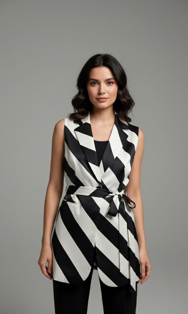 OVI CHALECO NEGRO-BLANCO MUJER