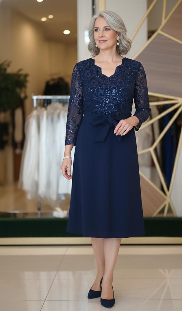 ALEX VESTIDO AZUL MARINO LENTEJUELA 81171230