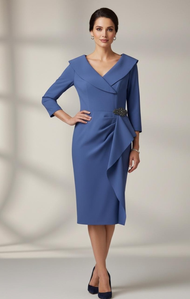 ALEX VESTIDO AZUL CELESTE FLR BRILLANTE 8134462