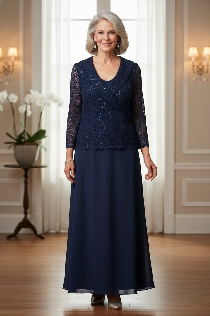 ALEX VESTIDO AZUL MARINO LENTEJUELA 84122750AM