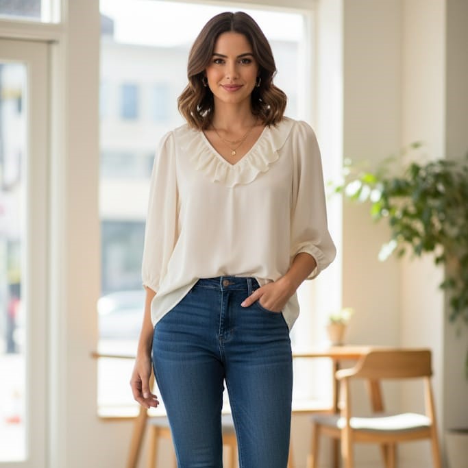 APRIL BLUSA CREMA MUJER 8722C